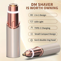 2-in-1 Electric Facial Hair Remover for Women | Painless Eyebrow & Lip Trimmer